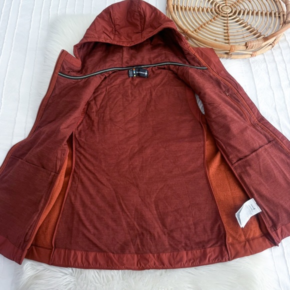Smartwool Women's Smartloft Vest Hooded Zip Up Pecan Brown Red XL - Picture 7 of 12